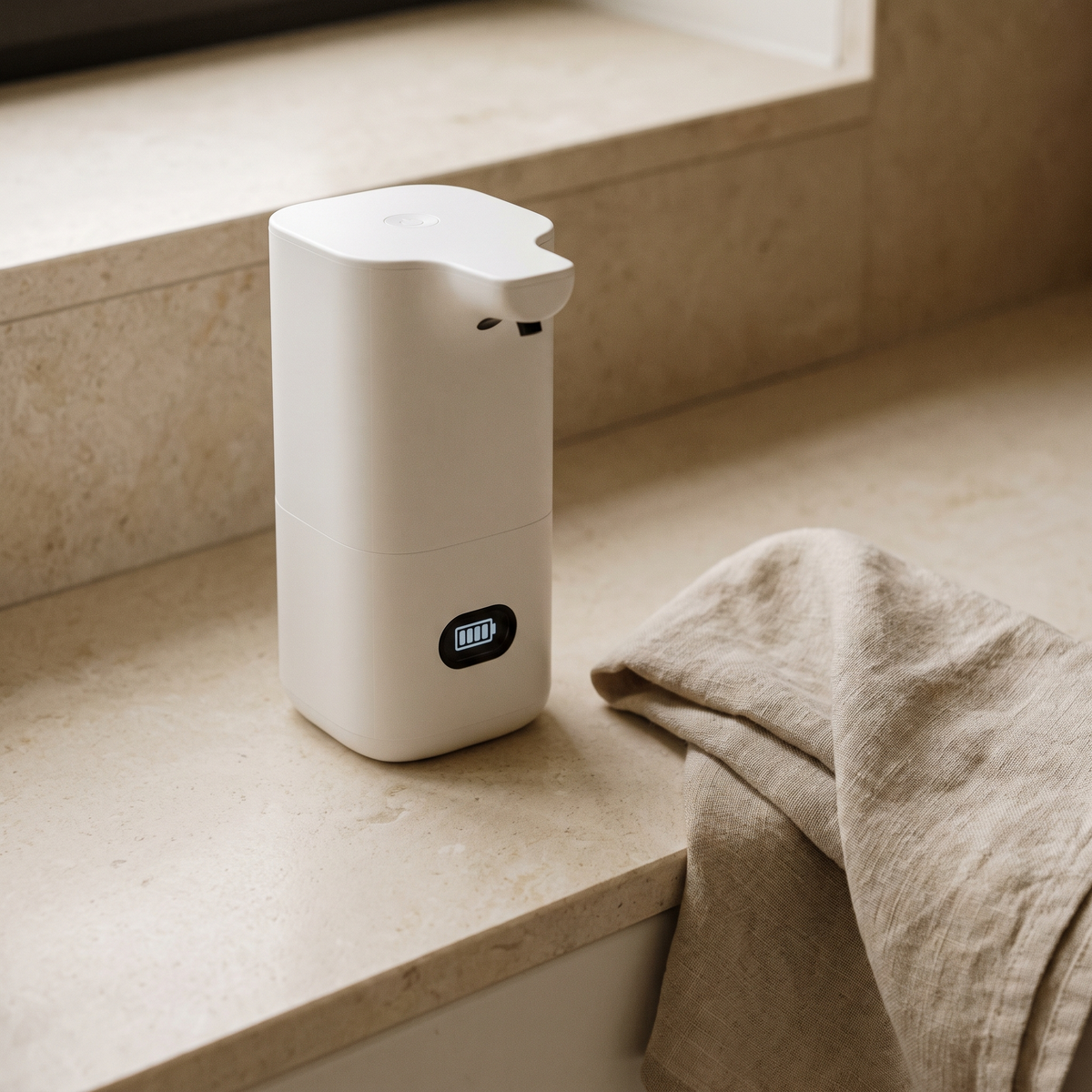 Luniee Sensor Soap Dispenser on a kitchen counter