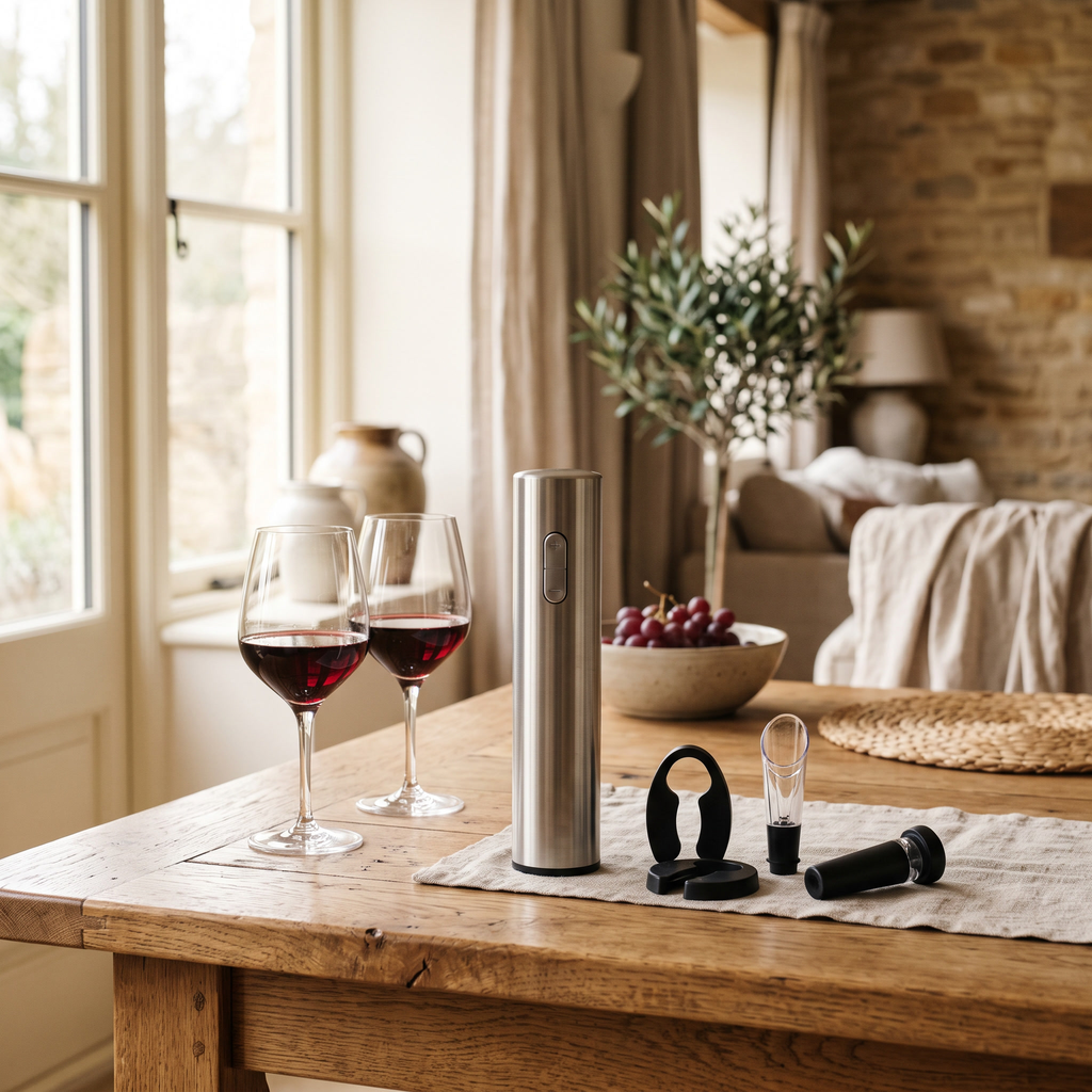 Luniee Wine Set 4-in-1 on a dining table