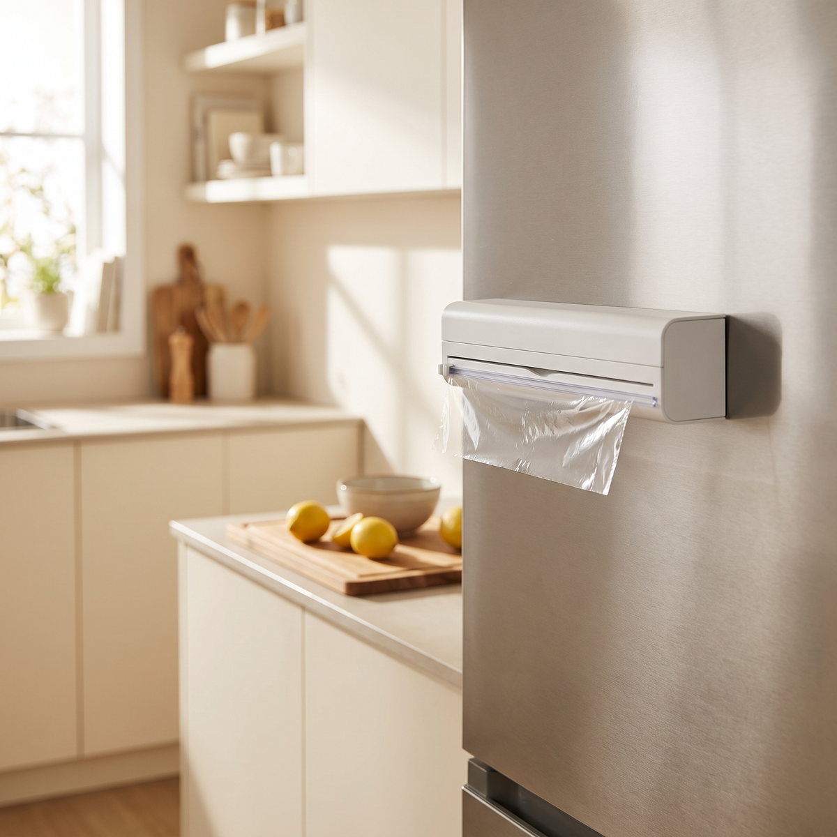 Luniee Film Cutter on a fridge
